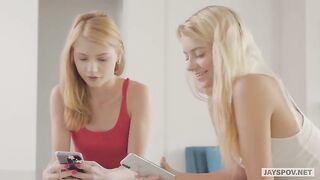 Hannah Hays & Riley Star - Ma demi-soeur adolescente et sa meilleure amie partagent mon creampie